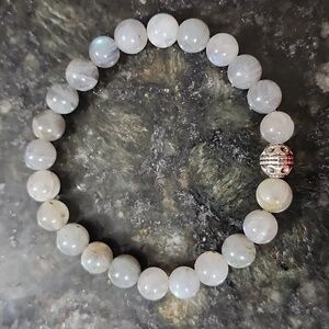 Handmade Gray Moonstone Beaded Bracelet